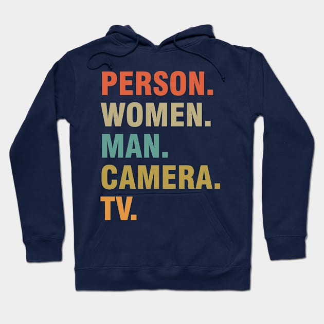 person woman man camera tv Hoodie by Magic Arts